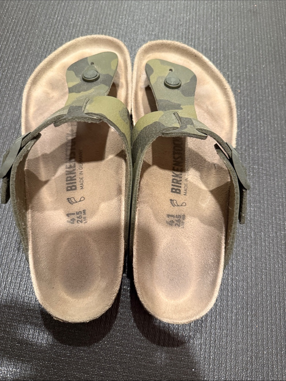 Birkenstock Camo Green Gizeh Thong Sandals